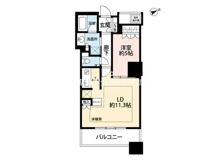 ザ・パークハウス西新宿タワー60(1LDK/13階)の間取り写真