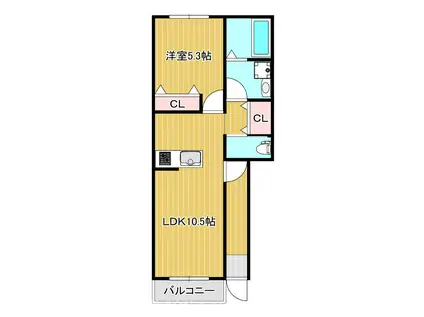 カサ・ミラ(1LDK/1階)の間取り写真
