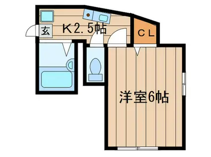 グレース鹿島田(1K/1階)の間取り写真