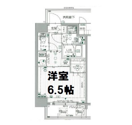 エスプレイス阿波座パークテラス(1K/9階)の間取り写真