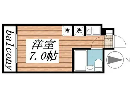 タッシ国立(ワンルーム/2階)の間取り写真