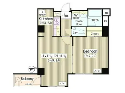 コート初台(1LDK/2階)の間取り写真