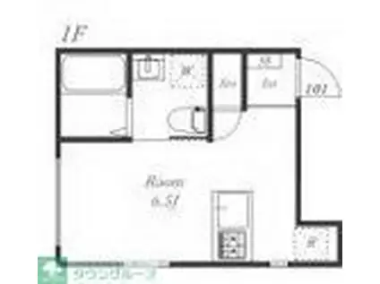 T-AZUL岸根公園(ワンルーム/1階)の間取り写真