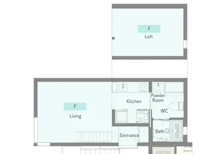 SORAMIDORIGAOKA F(1K/2階)の間取り写真