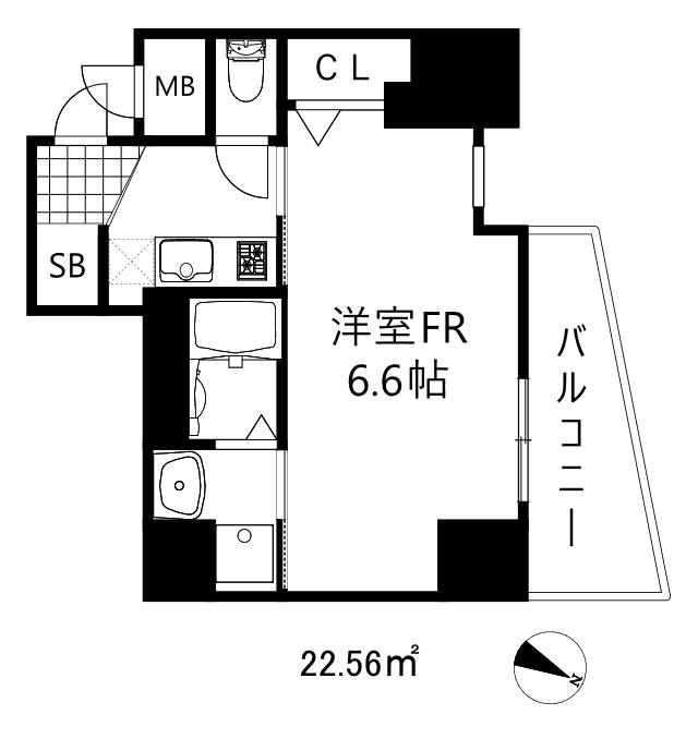 グルーブ神戸元町アリア(1K/8階)の間取り写真