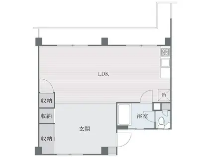 第1長尾団地(ワンルーム/5階)の間取り写真