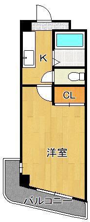 KMマンション北方(1K/6階)の間取り写真