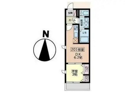 J RESIDENCE OTEMACHI(1DK/2階)の間取り写真