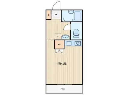 メゾネットアウル(ワンルーム/1階)の間取り写真