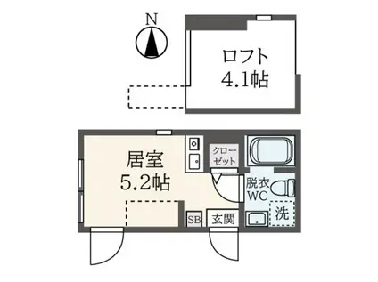 ROOTS駒場東大前(ワンルーム/1階)の間取り写真