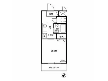 EXCEL COUT124 B(1K/2階)の間取り写真
