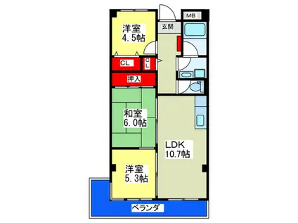 アネスト北巽(3LDK/4階)の間取り写真