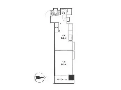 メゾン・ド・ティーグルIII(1DK/2階)の間取り写真