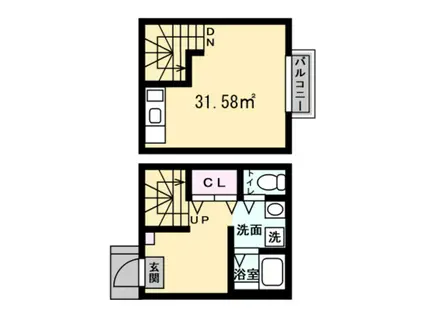 みどりとひだまりのパサージュ(1K/1階)の間取り写真