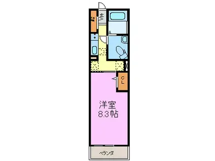 サンハウス宮池(1K/1階)の間取り写真