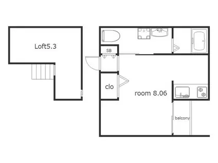 パレッタ小本ウエスト(ワンルーム/1階)の間取り写真