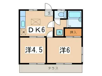 さくらハイツ(2DK/1階)の間取り写真