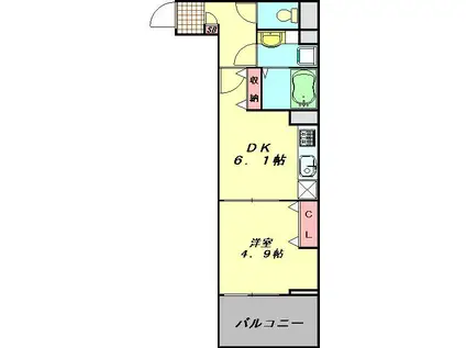 ニューヒルズストーリー(1DK/5階)の間取り写真