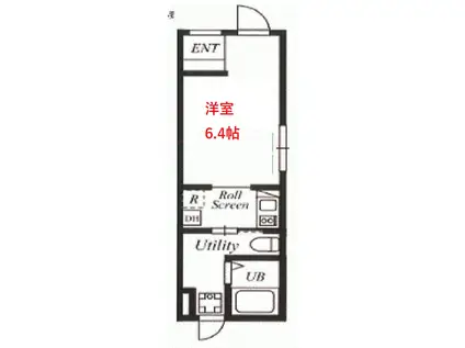 プライムブリス南品川ウエスト(1K/2階)の間取り写真