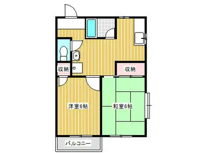 パレス高野台(2DK/1階)の間取り写真