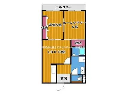 コーポノーブル(2LDK/3階)の間取り写真