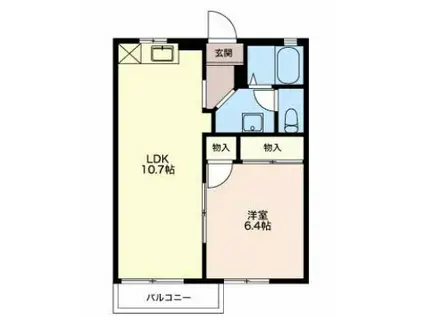 スリーゼハイツ B(1LDK/2階)の間取り写真