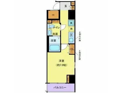 クレヴィスタ蒲田(1K/11階)の間取り写真