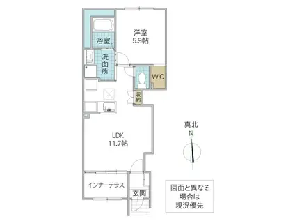 グランフェリシア(1LDK/1階)の間取り写真