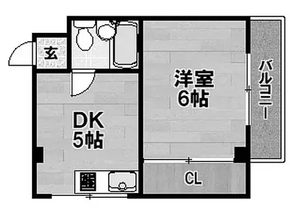 ビスタ上新庄ハイツ(1DK/8階)の間取り写真
