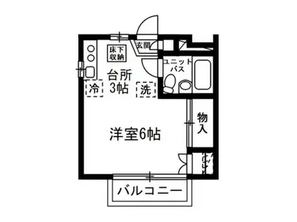 ジェフミナール(ワンルーム/1階)の間取り写真