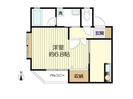 ボヌール橋場II(1K/1階)の間取り写真