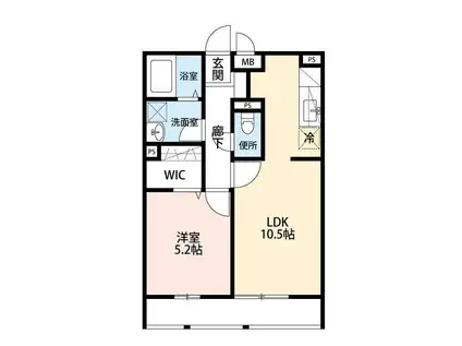 トレビナ西船橋(1LDK/1階)の間取り写真