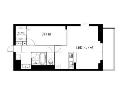 オリオン桂(1LDK/1階)の間取り写真