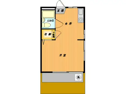 ドエル武蔵野E(1K/1階)の間取り写真