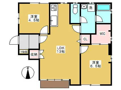 Mハイツ(2LDK/1階)の間取り写真