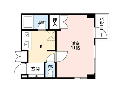 ブランシェ・コム(1K/2階)の間取り写真