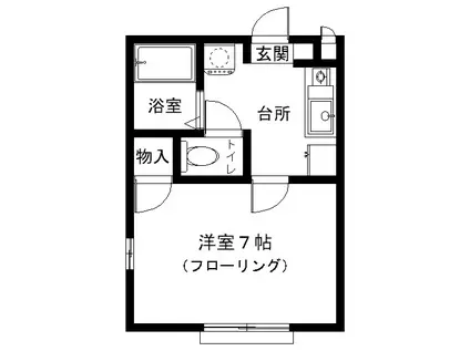 ナイスヴィレジ(1K/1階)の間取り写真