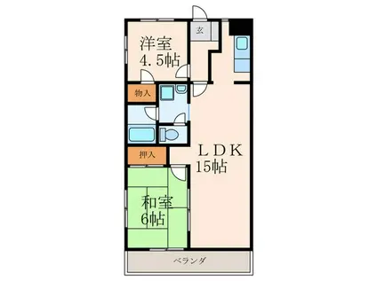 エミネンス穴生(2LDK/3階)の間取り写真