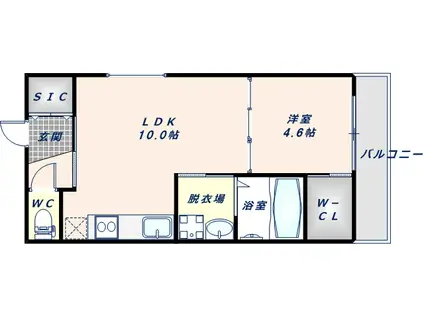 サイプレス北巽II(1LDK/1階)の間取り写真