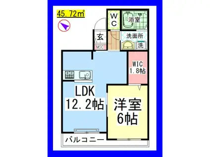 AF ル レーヴ(1LDK/3階)の間取り写真