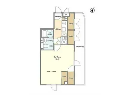 LA PERLA SASAZUKAII(1K/5階)の間取り写真