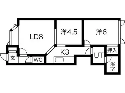 ベルエトワール(2LDK/2階)の間取り写真