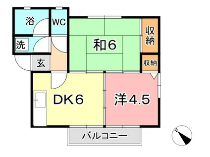 コアSK(2DK/2階)の間取り写真