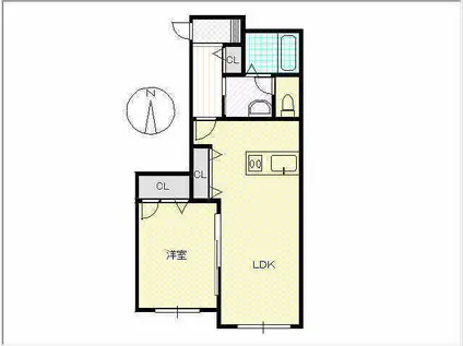 ラ・メゾンGORYO(1LDK/1階)の間取り写真