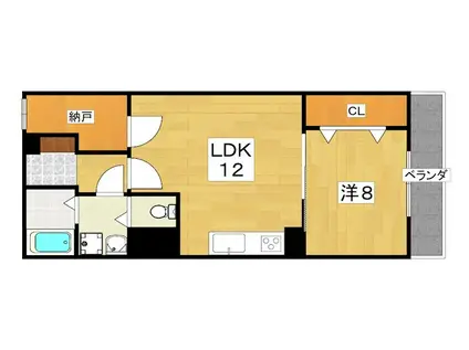 香里カーサヒル(1LDK/5階)の間取り写真