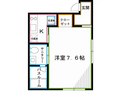 SPAZIO西荻窪(1K/2階)の間取り写真
