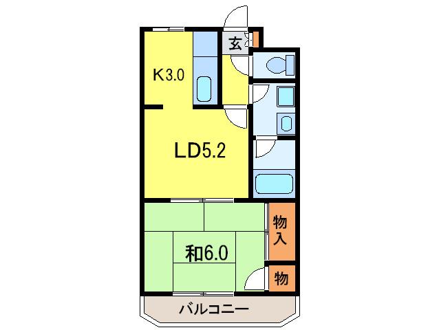 クレール山本(1LDK/2階)の間取り写真