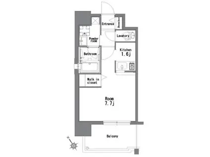 エンクレスト祇園II(1K/11階)の間取り写真