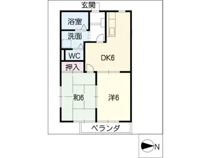 コートビレッジK&M(2DK/2階)の間取り写真