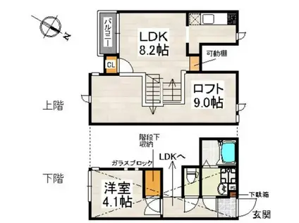 CB高宮マリアローザ(1LDK/1階)の間取り写真
